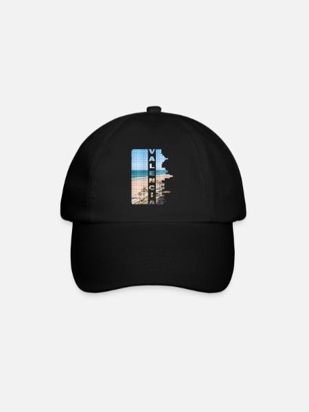 Valencia Spanien Stadt Skyline Urlaub Sommer - Baseballkappe - Schwarz/Schwarz