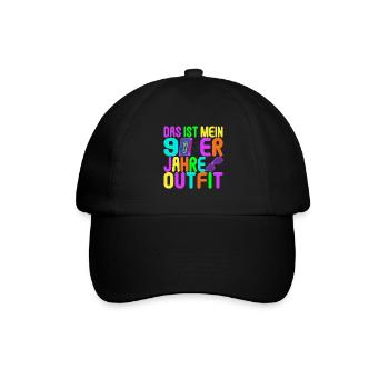 90s Party 90s - Baseball Cap - black/black - Front
