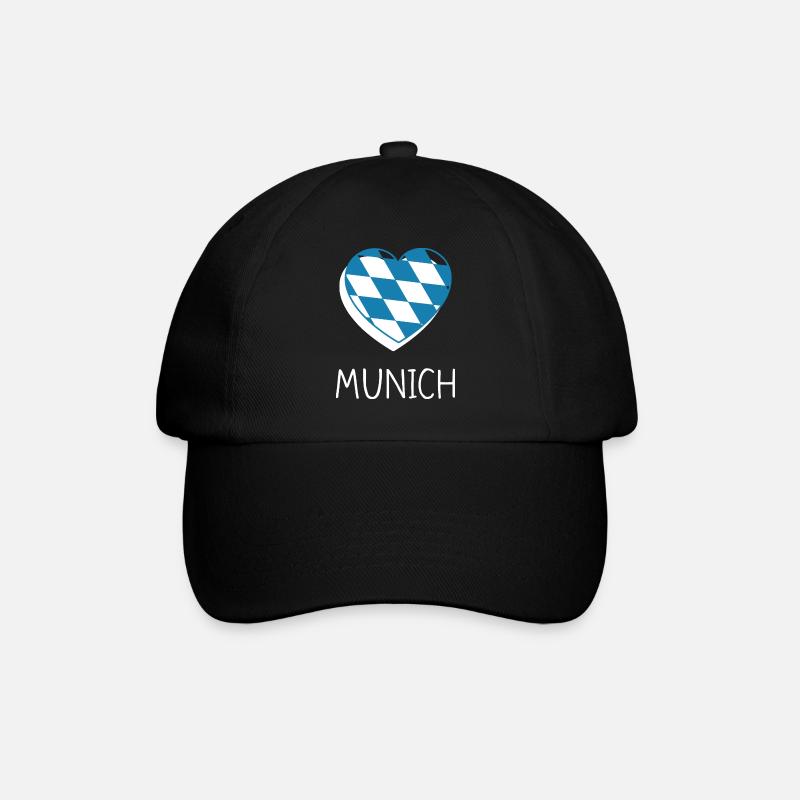 Munich Heart - Baseballkappe - Schwarz/Schwarz