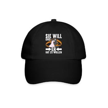 Junggesellenabschied Junggeselle Polterabend - Baseballkappe - Schwarz/Schwarz - Vorne