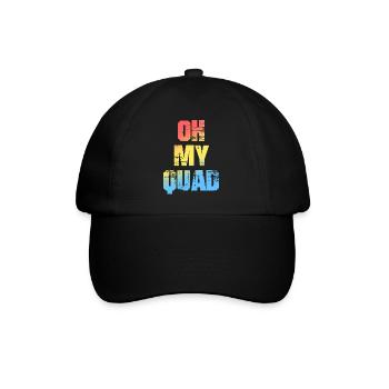 Oh My Quad ATV Slogan für Quad-Fahrer - Baseballkappe - Schwarz/Schwarz - Vorne