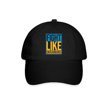fight like ukrainians quote - Baseball Cap - black/black - Front