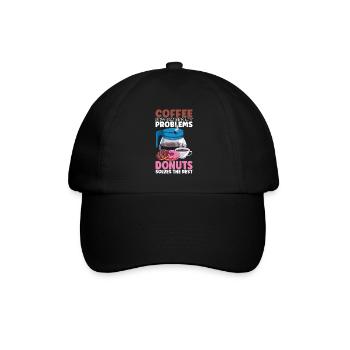 Kaffee Donuts - Baseballkappe - Schwarz/Schwarz - Vorne