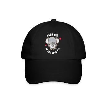 cute children's design with elephant - Baseball Cap - black/black - Front