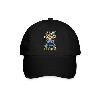 Ruhestand Rente - Baseballkappe - Schwarz/Schwarz - Vorne