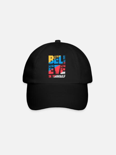 Glaube an dich selbst - Baseballkappe - Schwarz/Schwarz