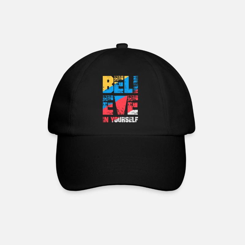 Glaube an dich selbst - Baseballkappe - Schwarz/Schwarz