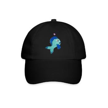Fisch Forelle - Baseballkappe - Schwarz/Schwarz - Vorne