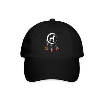 Deutsche Dogge Weihnachten Weihnachtstraumfänger - Baseballkappe - Schwarz/Schwarz - Vorne