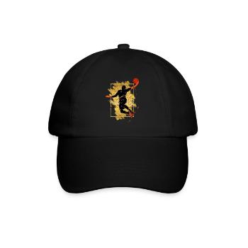 Basketball Basketball Player Dunking Gold Splash - Baseball Cap - black/black - Front