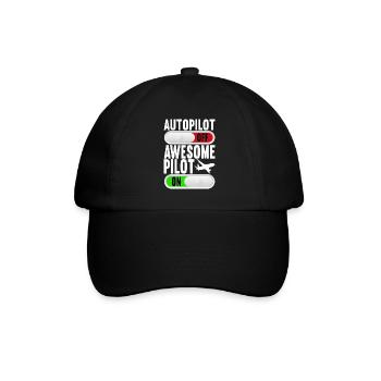 Pilot Flugzeug - Baseballkappe - Schwarz/Schwarz - Vorne