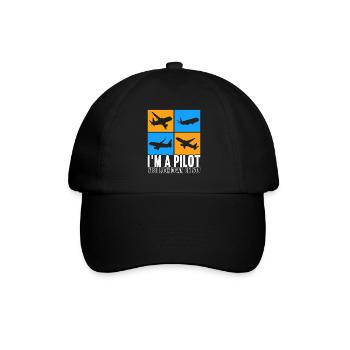Pilot Flugzeug - Baseballkappe - Schwarz/Schwarz - Vorne