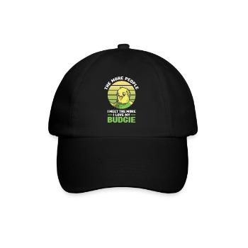 Budgerigar | Pet Bird Read Book Gift - Baseball Cap - black/black - Front