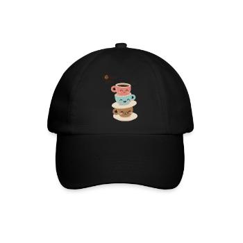 Kaffeezeit 2 - Baseballkappe - Schwarz/Schwarz - Vorne