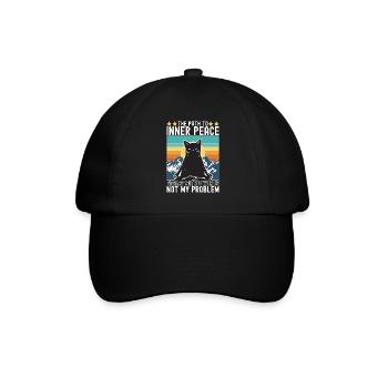 Yoga Meditation Cat - Baseball Cap - black/black - Front