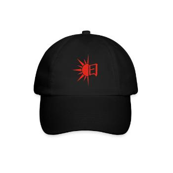 Das Wort Sonne auf Japanisch (rot) - Baseballkappe - Schwarz/Schwarz - Vorne