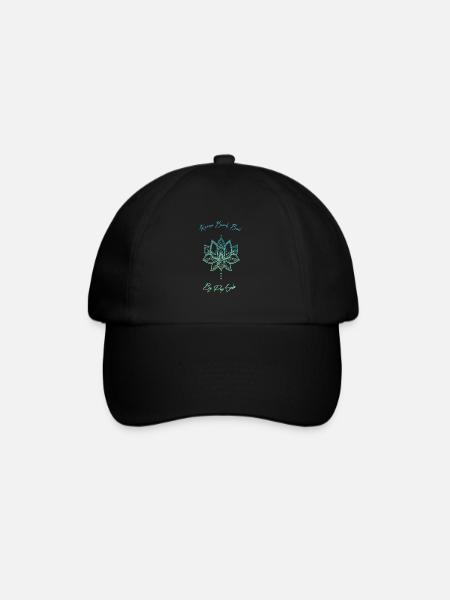 Blaue Lotusblume Karma Beach - Baseballkappe - Schwarz/Schwarz