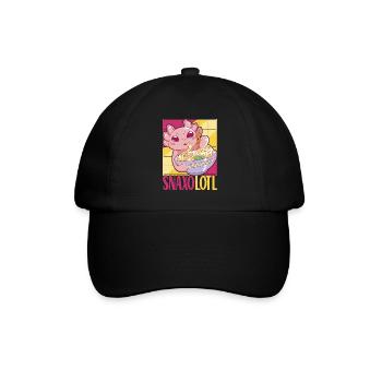 Anime Ramen Axolotl - Baseballkappe - Schwarz/Schwarz - Vorne