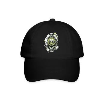 Automatic or manual winding watch for vintage fans - Baseball Cap - black/black - Front