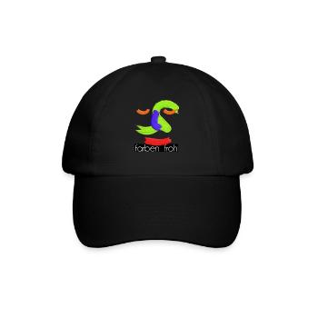 farbenfroh 5 weiss mit balken schw groß - Baseballkappe - Schwarz/Schwarz - Vorne