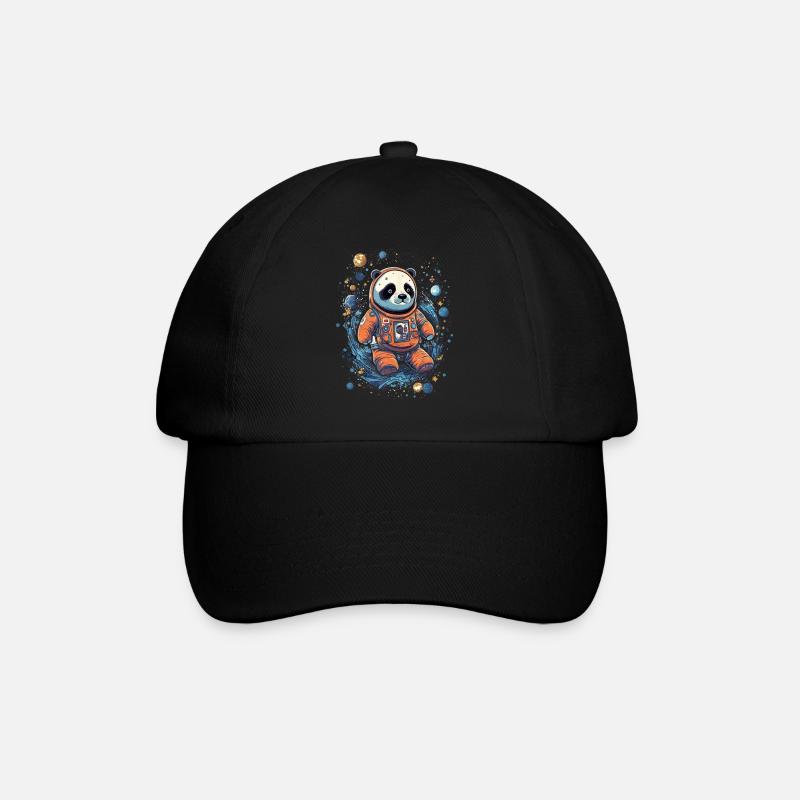 Astronaut Panda Funny Panda Bear Lover Space - Baseball Cap - black/black