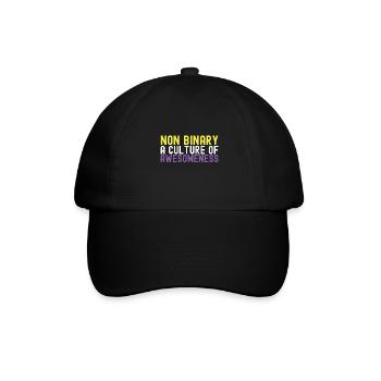 Non Binary Pride Genderqueer - Baseballkappe - Schwarz/Schwarz - Vorne