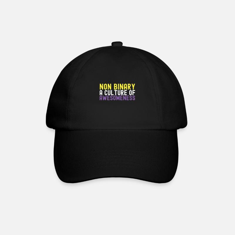 Non Binary Pride Genderqueer - Baseballkappe - Schwarz/Schwarz