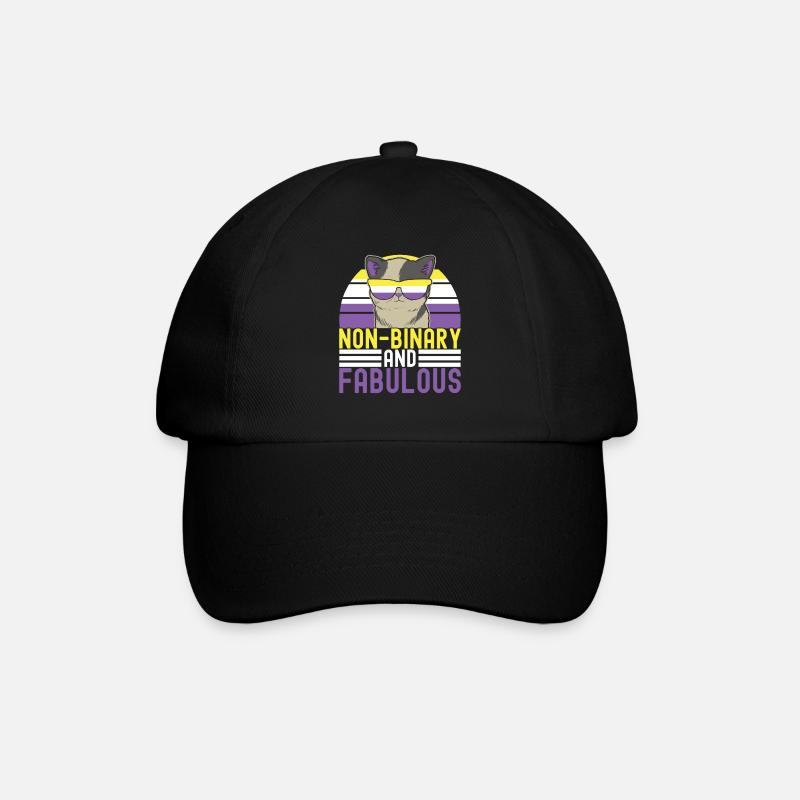 Non Binary Pride Genderqueer - Baseballkappe - Schwarz/Schwarz