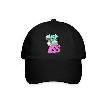 Donkey Delights: Neon Wordplay - Schau dir mein A** an - Baseballkappe - Schwarz/Schwarz - Vorne