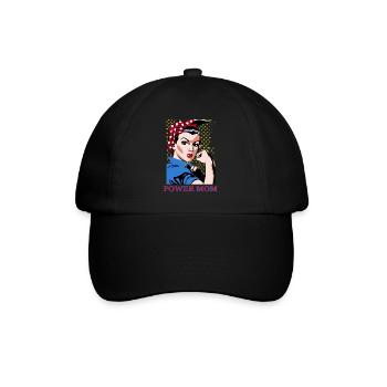 Power-Mama - Baseballkappe - Schwarz/Schwarz - Vorne