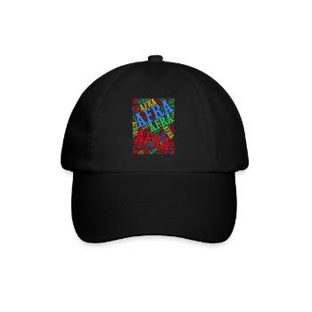 t-shirt Afra word cloud t-shirt gift idea t-shirt - Baseball Cap - black/black - Front