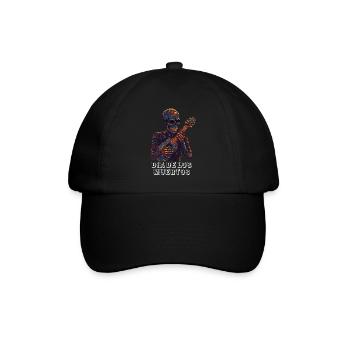Day of the Dead Skeleton with Guitar Sugar Skull - Baseball Cap - black/black - Front