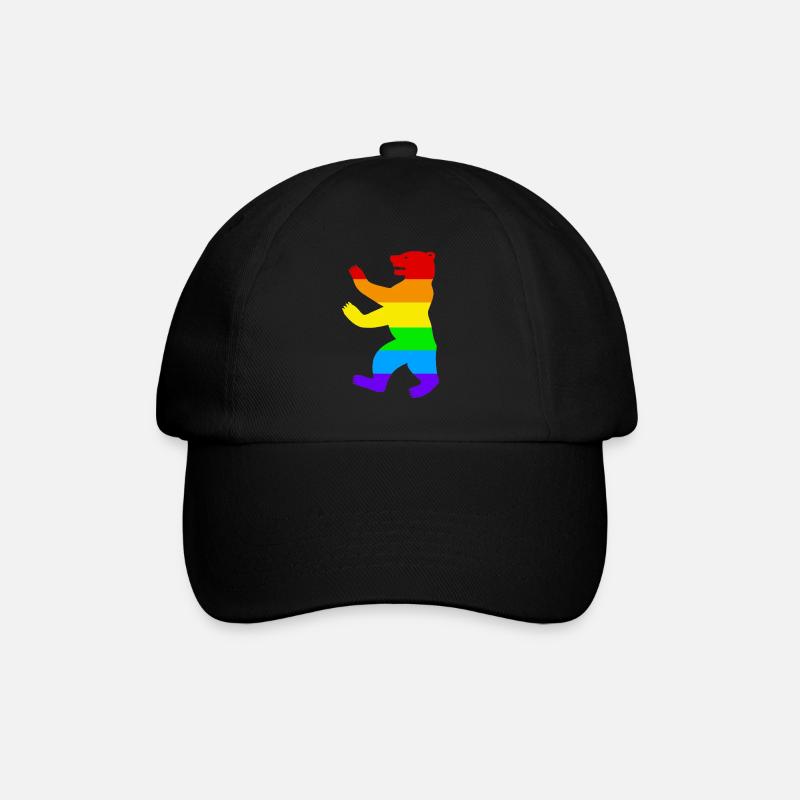 Ours de Berlin / Ours de la fierté / Arc-en-ciel - Casquette classique - noir/noir