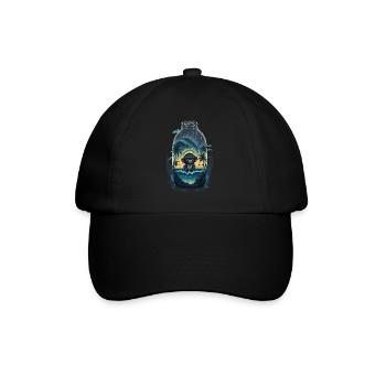 Affe - Baseballkappe - Schwarz/Schwarz - Vorne