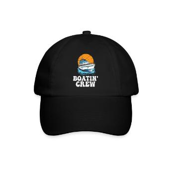 Motorboating Squad Pontoon Boatin Crew Lake Life - Baseballkappe - Schwarz/Schwarz - Vorne