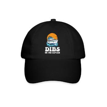 Dibs On The Captain Pontoon Queen Motorboating - Baseball Cap - black/black - Front