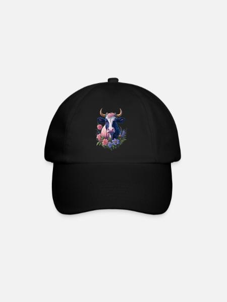 Kuh - Baseballkappe - Schwarz/Schwarz