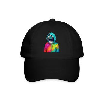 Penguin with Sunglasses Colorful Cool Penguins Bird - Baseball Cap - black/black - Front