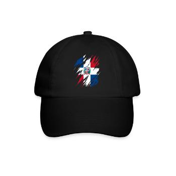 Dominikanische Republik Flagge Dom Rep Fahne Reise - Baseballkappe - Schwarz/Schwarz - Vorne