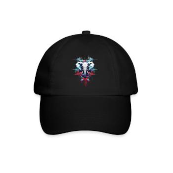Designer Style Elephant - Baseball Cap - black/black - Front