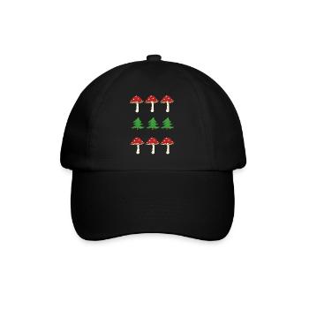 Champignons et forêt - Casquette classique - noir/noir - Devant