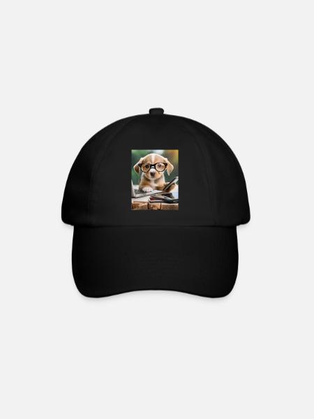 chien à lunettes - Casquette classique - noir/noir