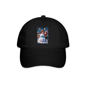 personalisiertes Design-Muttergeschenk - Baseballkappe - Schwarz/Schwarz - Vorne