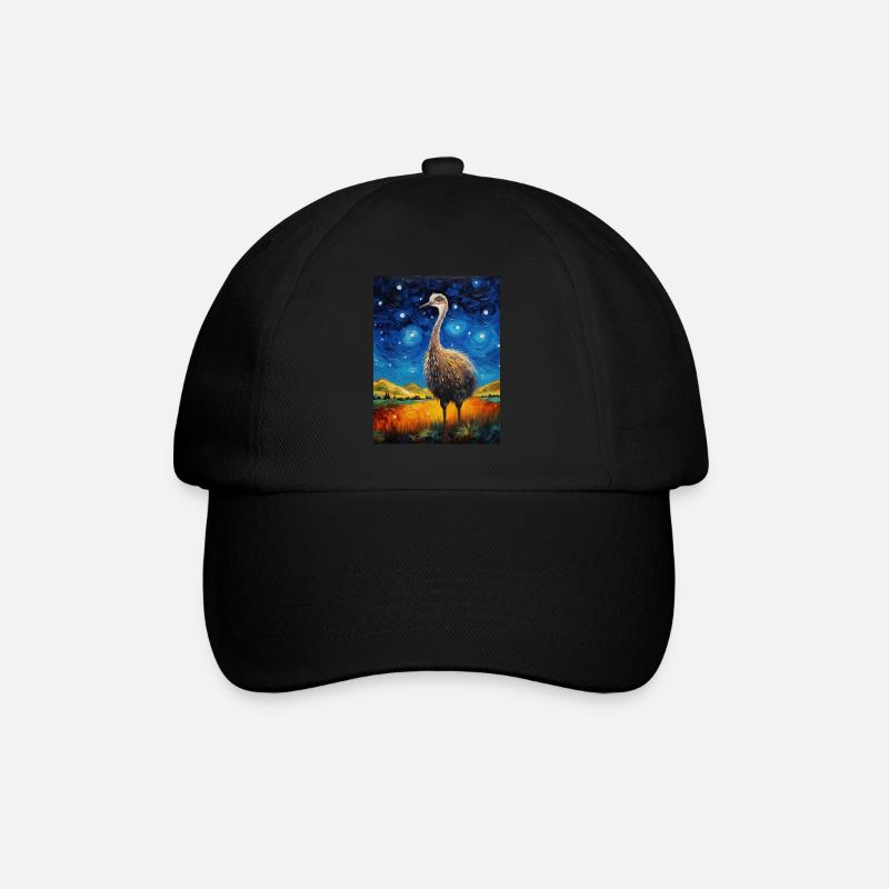 Strauß van gogh stlye - Baseballkappe - Schwarz/Schwarz