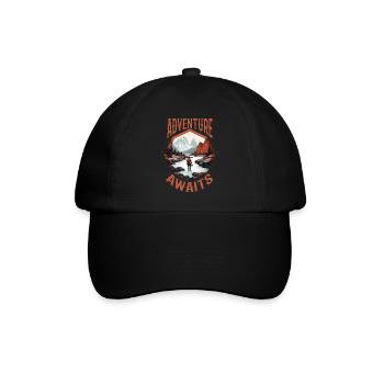 Das Abenteuer Wartet - Baseballkappe - Schwarz/Schwarz - Vorne
