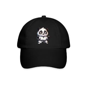 Karate Panda - Baseballkappe - Schwarz/Schwarz - Vorne