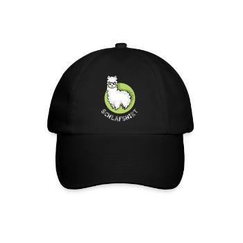 Sleep shirt alpaca cute sleeping night animals icon - Baseball Cap - black/black - Front
