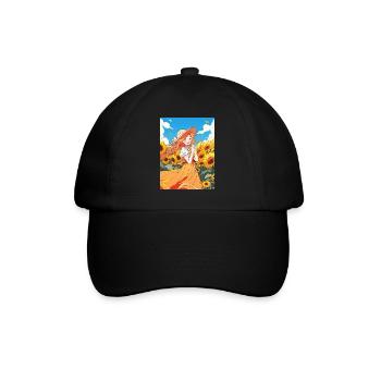 Anime Fille Tournesols - Casquette classique - noir/noir - Devant