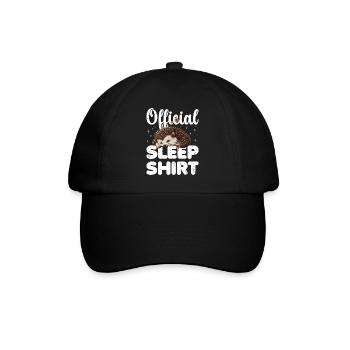 Igel Offizielles Schlafshirt Faul Relax - Baseballkappe - Schwarz/Schwarz - Vorne