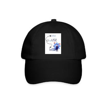 Idea cause work. An idea creates a work. - Baseball Cap - black/black - Front